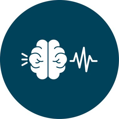 Kalp ikonu vektör illüstrasyonlu beyin