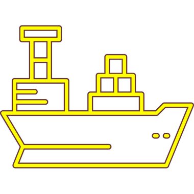 Gemi simgesi vektör illüstrasyonu