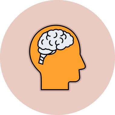 Beyin. Web simgesi basit illüstrasyon