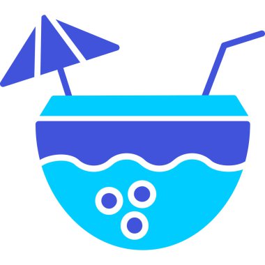 Plaj içeceği web simgesi, basit vektör illüstrasyonu