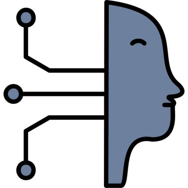 beyin ikonu vektör illüstrasyonu