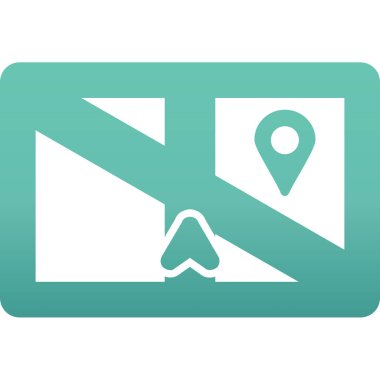 Harita konum işaretçisi düz simgesi