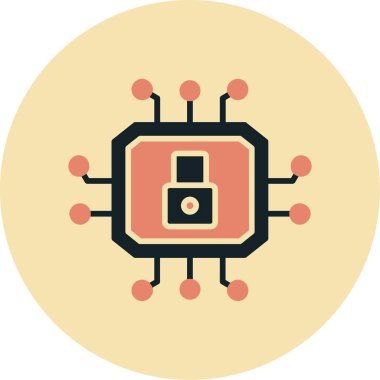 Cpu simge vektör illüstrasyonu