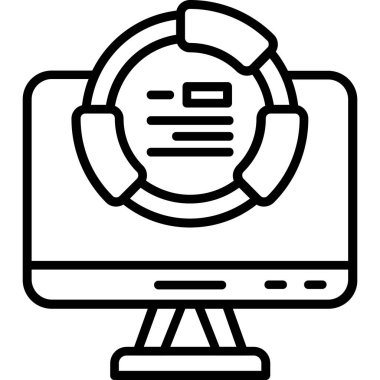 Web simgesi, vektör illüstrasyonlu bilgisayar monitörü