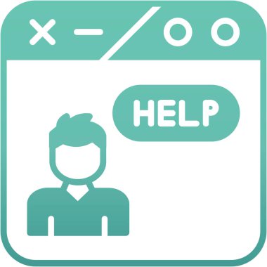 Yardım web simgesi, basit vektör illüstrasyonu