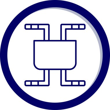 Mavi bir simgenin vektör illüstrasyonu