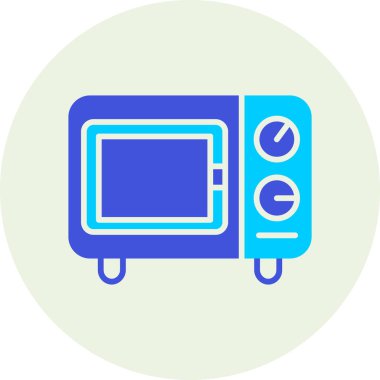 Mikrodalga fırın. Web simgesi vektör illüstrasyonu