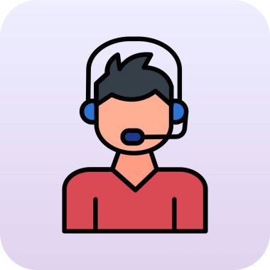 Müşteri desteği renk vektör illüstrasyonu