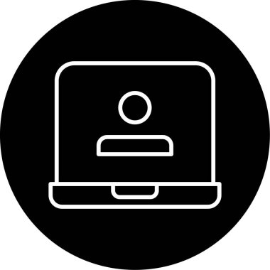 Dizüstü bilgisayar simgesinin vektör çizimi