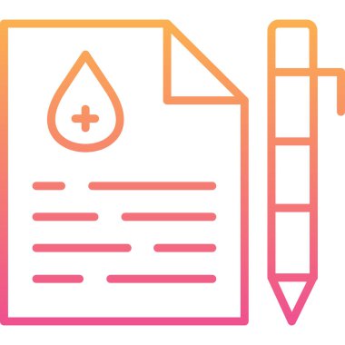 Kan testi ikonu. Web için ana hatlı kan testi illüstrasyon vektör simgeleri. beyaz arkaplanda izole.