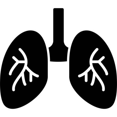 Beyaz arka planda akciğer simgesi. vektör illüstrasyonu