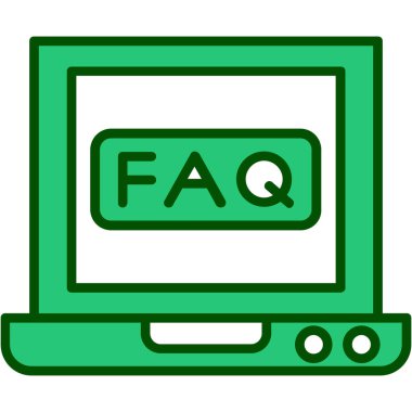 soru ve faq işareti simgesi, vektör illüstrasyonu