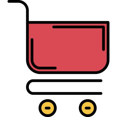 Alışveriş arabası ikon vektör illüstrasyonu