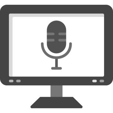 monitör ve mikrofon vektör çizimi ile mikrofon