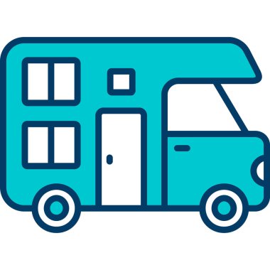 bus van vektör illüstrasyonu