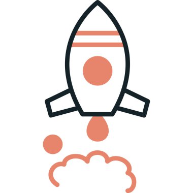 Moda biçimi izole edilmiş arkaplanda roket simgesi