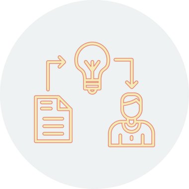 İnce çizgi biçiminde yaratıcı fikir simgesi