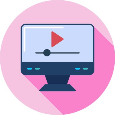 video oynatıcı vektörü olan bilgisayar ekranı