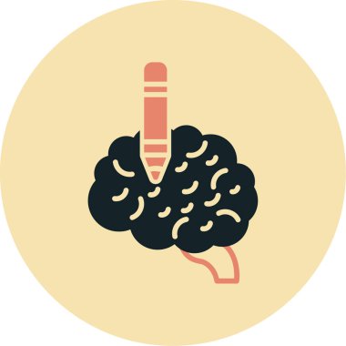 Beyin. Web simgesi vektör illüstrasyonu