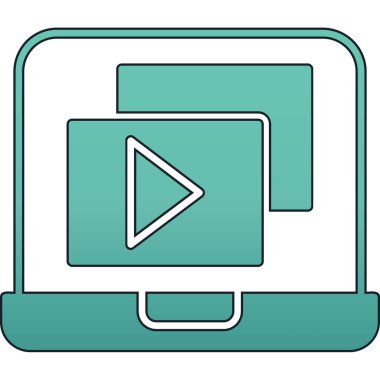 oyuncu ekran simgesi çal. beyaz arkaplanda izole edilmiş ince çizgi çizgisi oyun ekranı vektör simgeleri