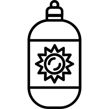 Güneş kremi ikonu. Web için güneş kremi vektör simgelerinin özet çizimi