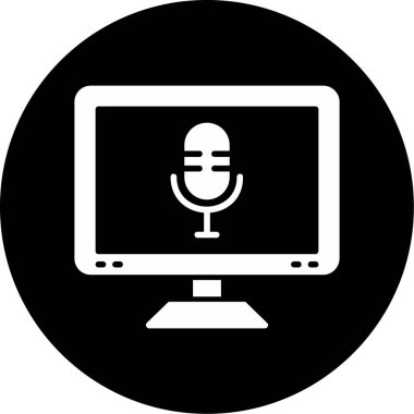 mikrofon web simgesi, vektör çizim