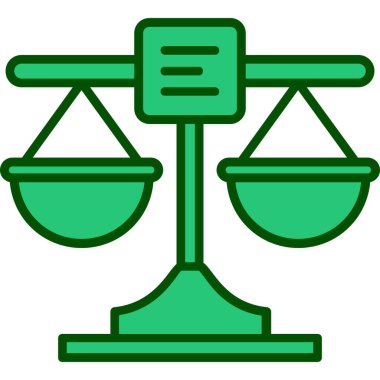 Adalet ikonu. Web için adalet vektör simgelerinin özet çizimi