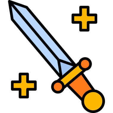silah kılıcı simgesi - taslak biçimi