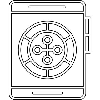 Bozuk paralar ve güvenli vektör illüstrasyon tasarımlı güvenli akıllı telefon