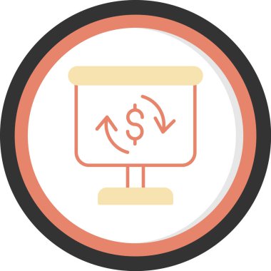 Para için. Web simgesi basit illüstrasyon