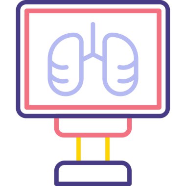 Ciğerler. Web simgesi basit illüstrasyon