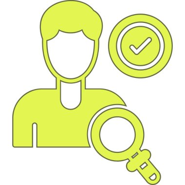 Vektör illüstrasyonu - büyüteçli yeşil adam