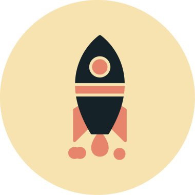 Moda biçimi izole edilmiş arkaplanda roket simgesi