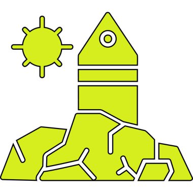 roket simgesi vektörü izole edildi