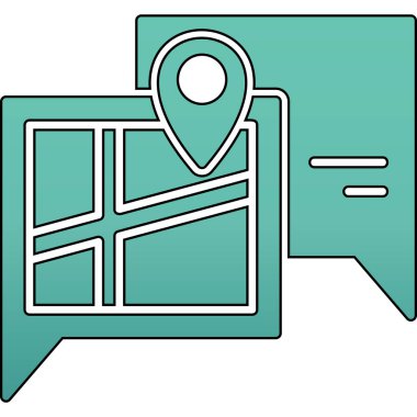 harita pin simgesi renk ana hatları vektörü