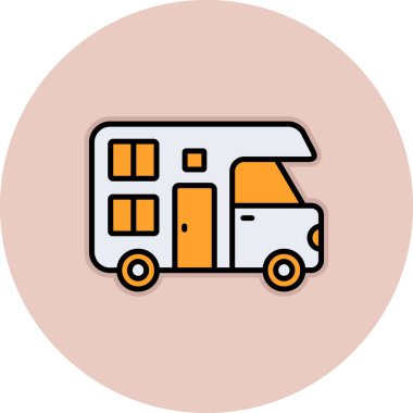 Van vektör çizgisi simgesi