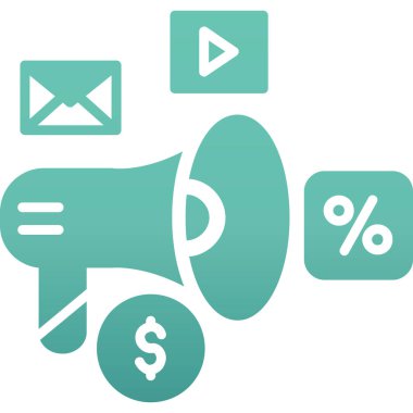 Dolar işareti ve megafonlu megafon.