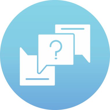 Soru ve cevap. Web simgesi basit illüstrasyon