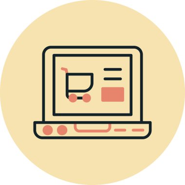 Dizüstü bilgisayar simgesi vektör çizimi