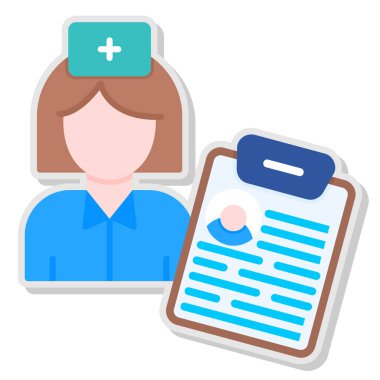 kadın doktor simgesi, izometrik stil