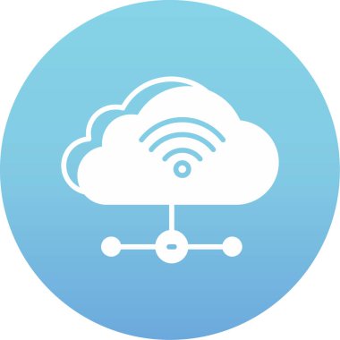 kablosuz bulut simgesi. Beyaz arkaplanda izole edilmiş web tasarımı için kablosuz bulut vektör simgesinin basit çizimi