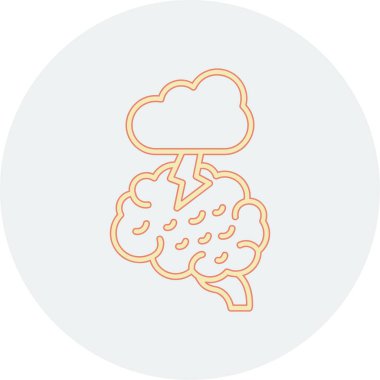 Beyin simgesi, vektör illüstrasyonu