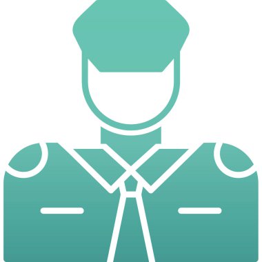 Polis vektör ikonu. biçim düz sembol, kobalt rengi, yuvarlak açılar, beyaz arkaplan