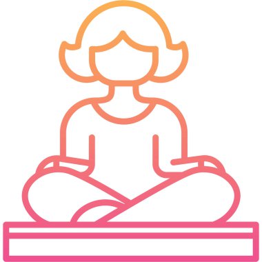 Kadın yoga ikonu vektör illüstrasyonu