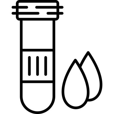 Test tüpü simgesi. Web için laboratuvar vektör simgelerinin özet çizimi