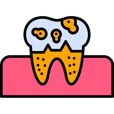 Dişçi diş ikonu. dış hat diş vektörü simgesi