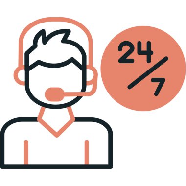 Müşteri desteği simgesi, vektör, illüstrasyon