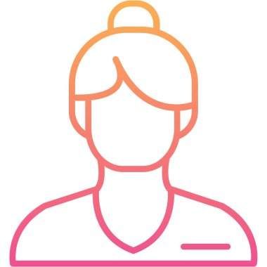 Kadın avatar ikonu. vektör illüstrasyonu