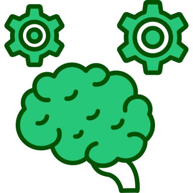 Beyin. Web simgesi basit illüstrasyon