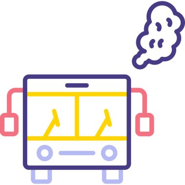 Otobüs. Web simgesi basit illüstrasyon